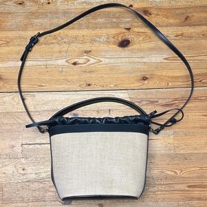 Elegant Black and Tan Crossbody Bag